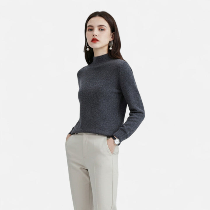 Zara | Womens Mock Neck Knit Pullover