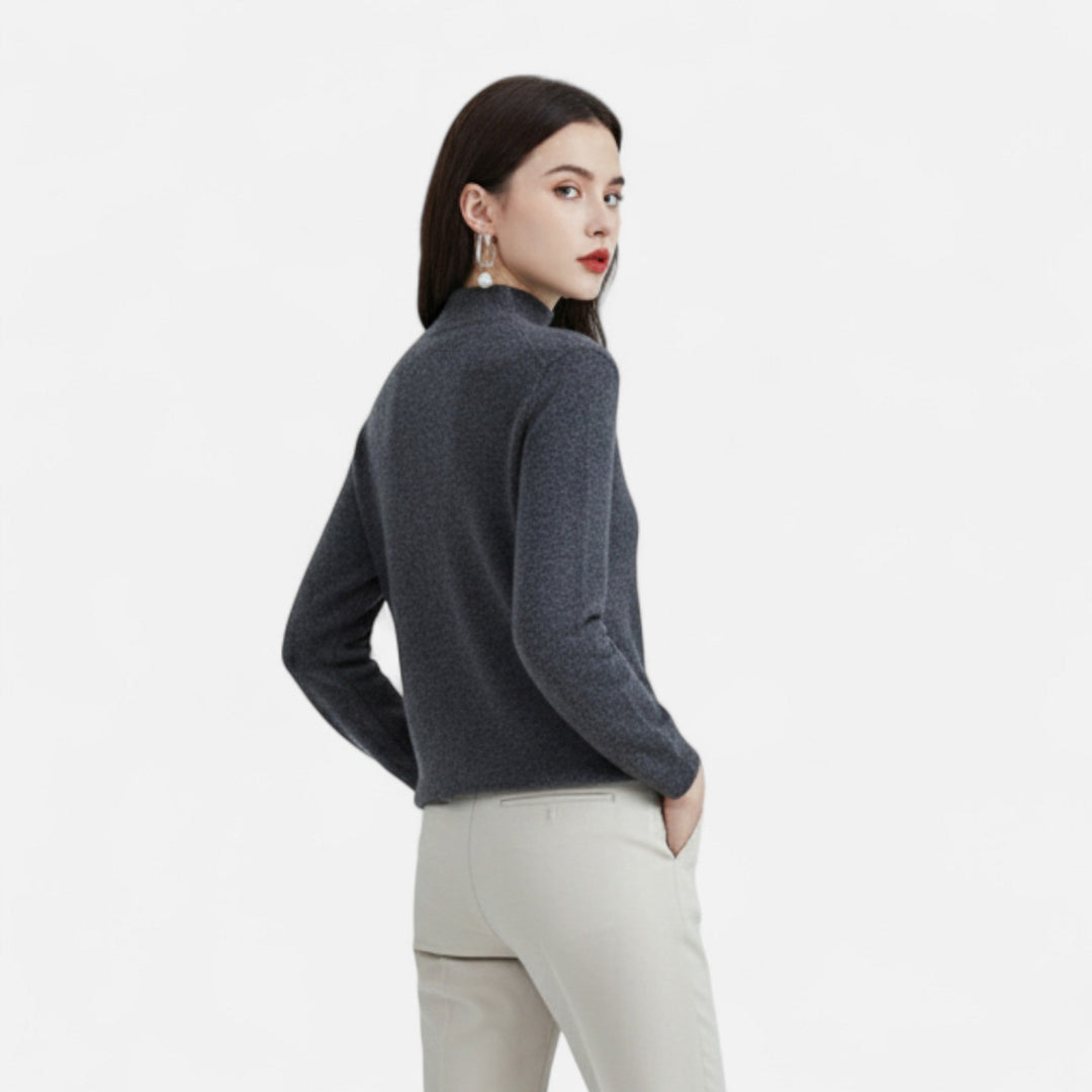 Zara | Womens Mock Neck Knit Pullover