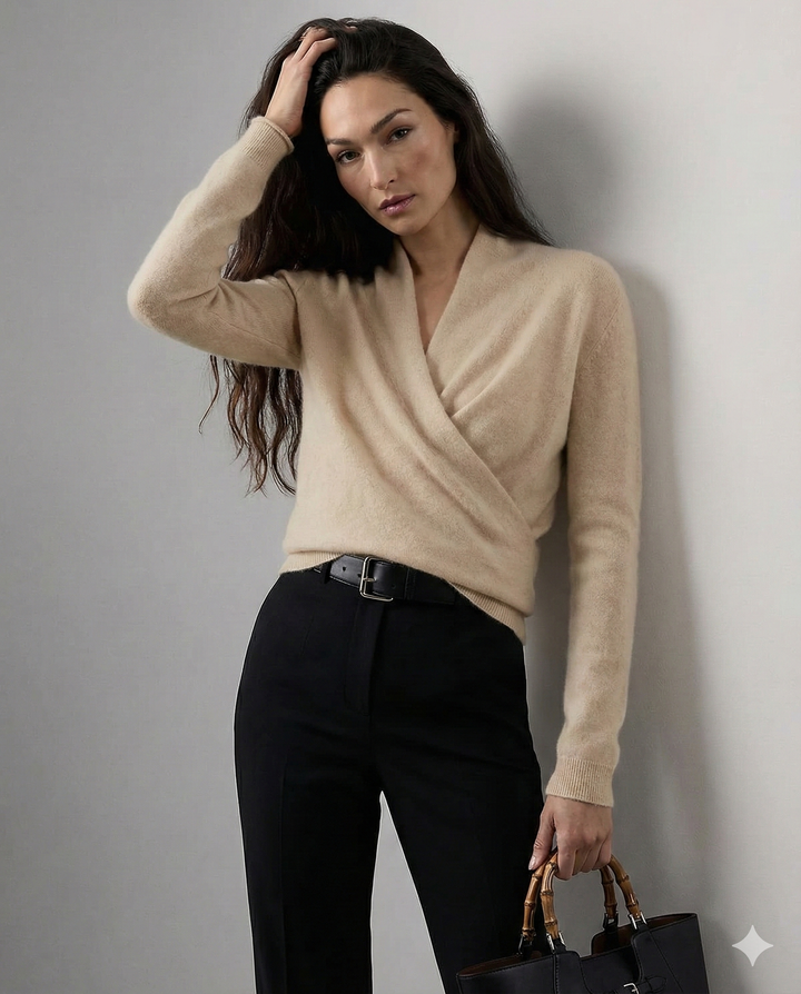 Madison | Womens Wrap Sweater Long Sleeve V-Neck