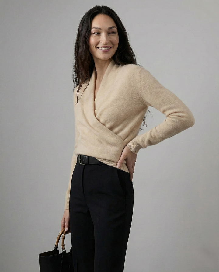 Madison | Womens Wrap Sweater Long Sleeve V-Neck