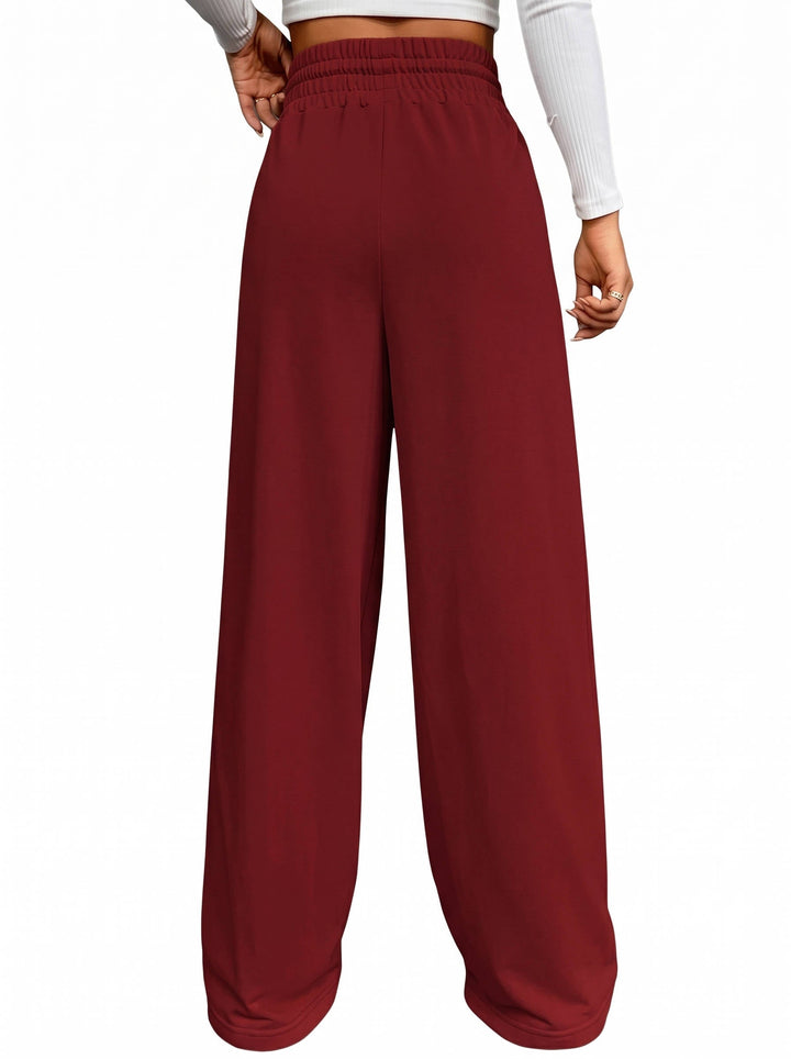Leah | High Waist Wide Leg Pants Drawstring Trousers