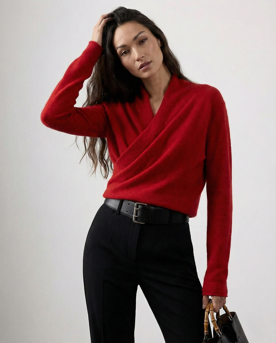 Madison | Womens Wrap Sweater Long Sleeve V-Neck