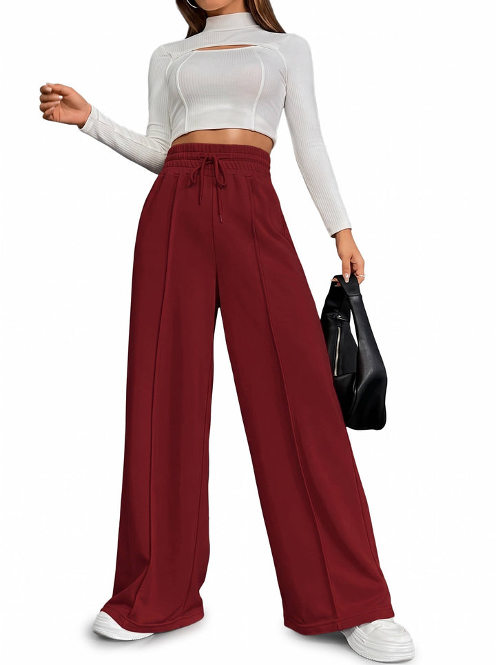 Leah | High Waist Wide Leg Pants Drawstring Trousers