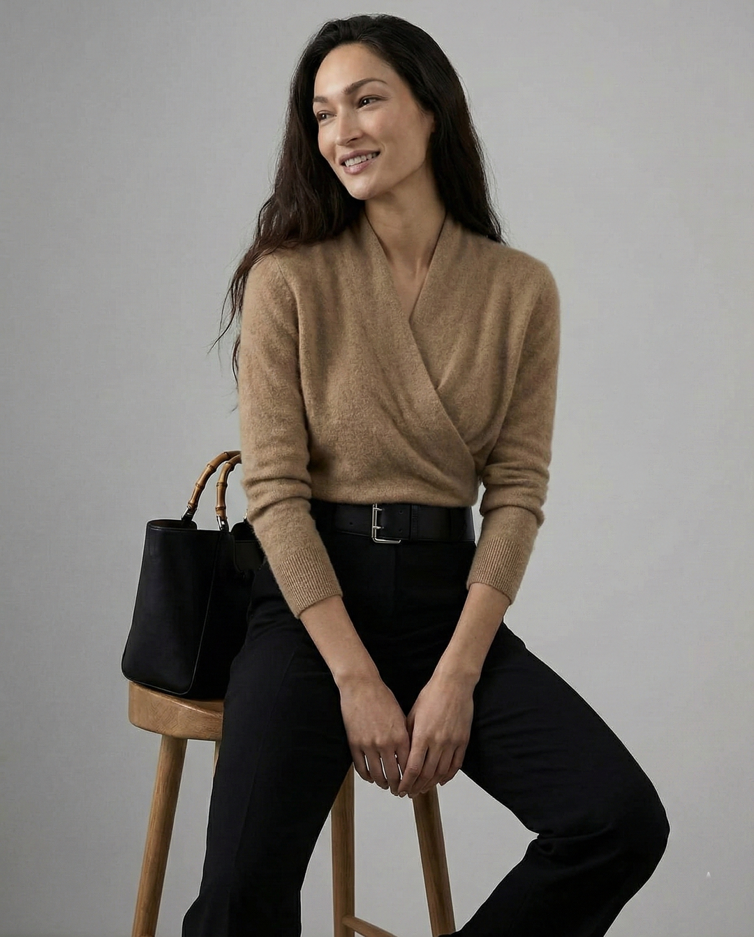 Madison | Womens Wrap Sweater Long Sleeve V-Neck