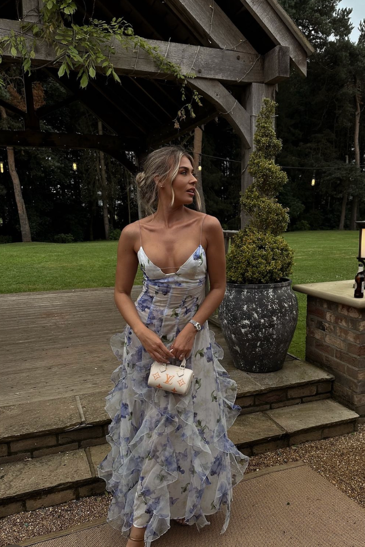 Gemma | Wedding Guest Floral Ruffle Maxi Dress