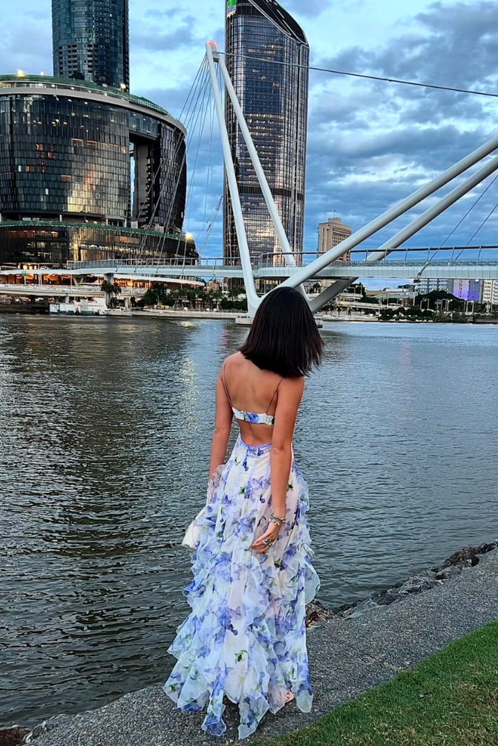 Gemma | Wedding Guest Floral Ruffle Maxi Dress