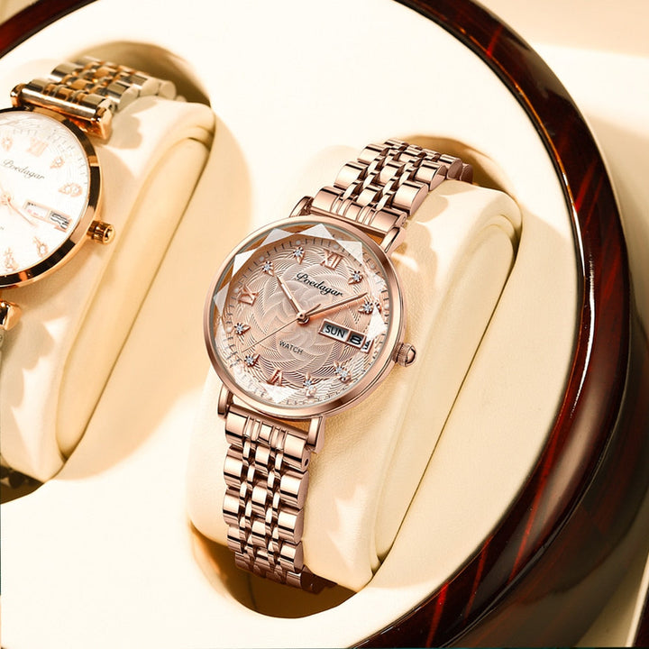 Heidi | Rhinestone Roman Numeral Link Bracelet Watch