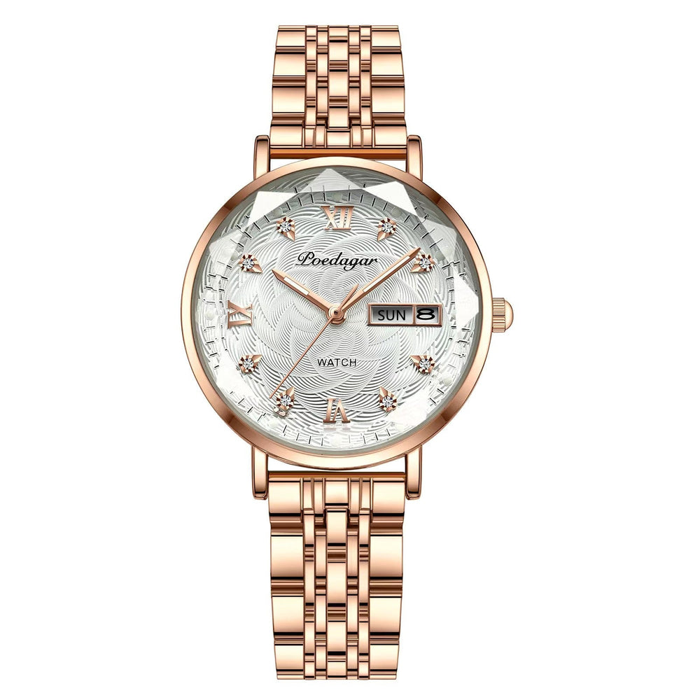 Heidi | Rhinestone Roman Numeral Link Bracelet Watch