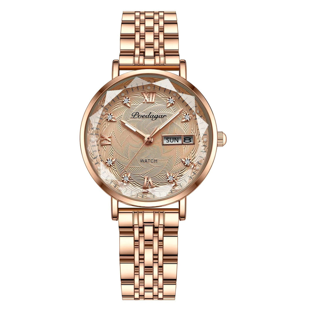 Heidi | Rhinestone Roman Numeral Link Bracelet Watch