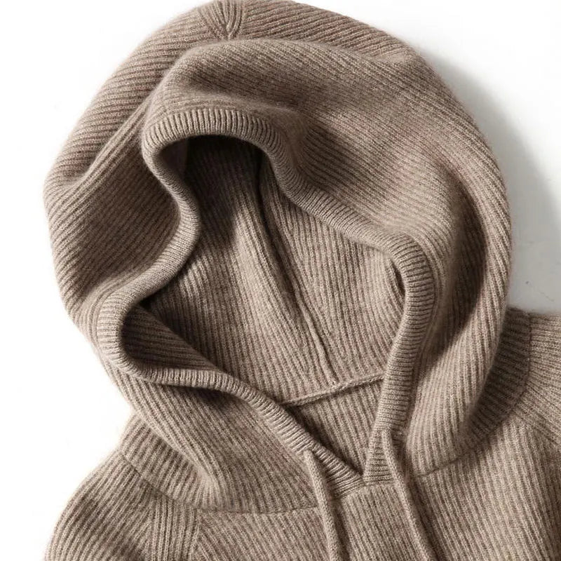 Gemma | Ribbed Knit Hoodie Raglan Sleeve Relaxed