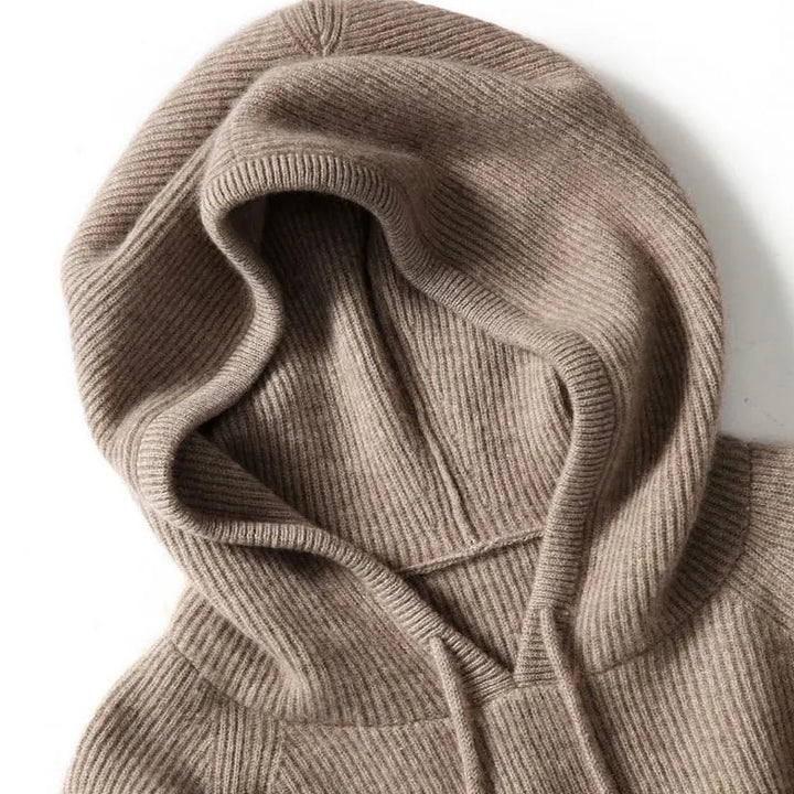 Gemma | Ribbed Knit Hoodie Raglan Sleeve Relaxed