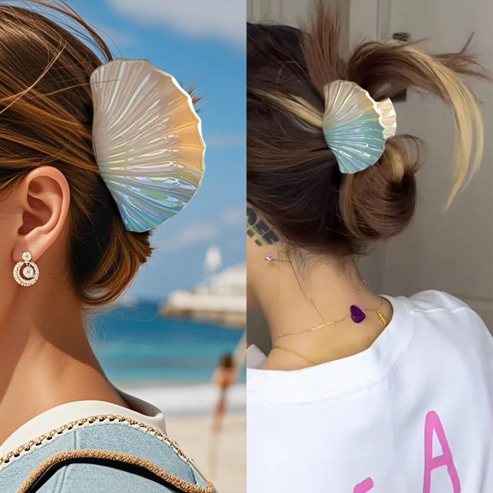 Harper | Iridescent Scallop Shell Hair Clip Women&