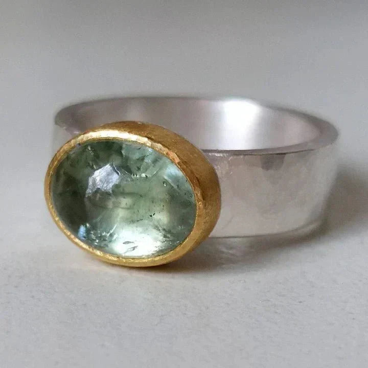 Hayden | Gold Bezel Set Oval Gemstone Ring