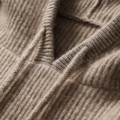 Gemma | Ribbed Knit Hoodie Raglan Sleeve Relaxed
