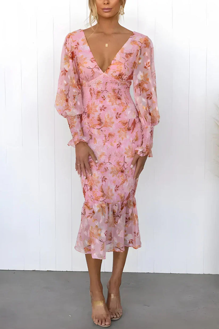 Ivy | Wedding Guest Floral Midi Dress
