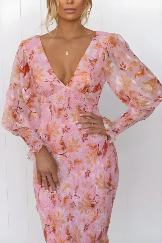 Ivy | Wedding Guest Floral Midi Dress