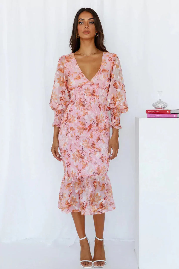Ivy | Wedding Guest Floral Midi Dress