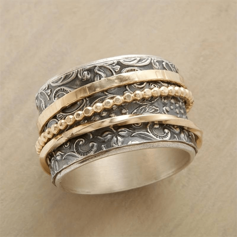 Jules | Mixed Metal Silver Gold Spinner Ring