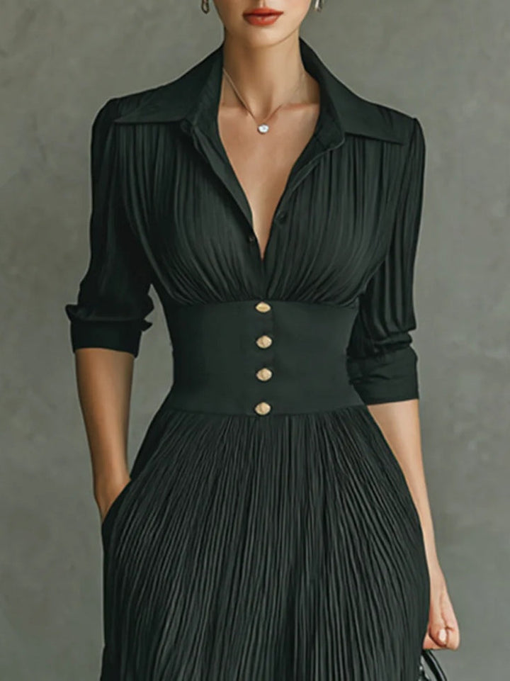 Juliet | Black Pleated Maxi Dress Women&