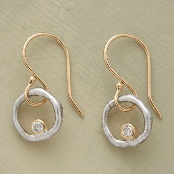 Madison | Mixed Metal Circle Drop Earrings