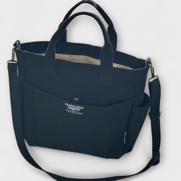 Morgan | Multi-Pocket Canvas Tote Crossbody Bag