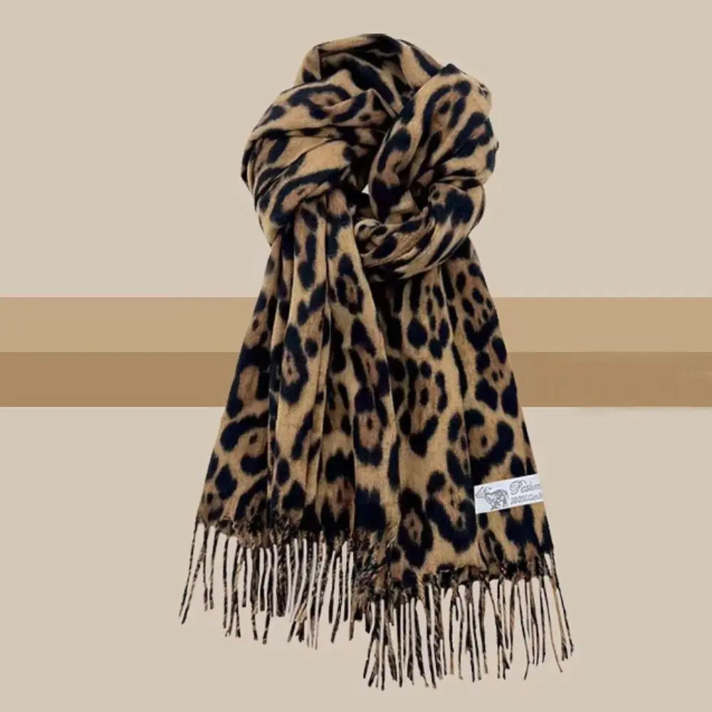 Juliet | Leopard Wool Blend Wrap Scarf