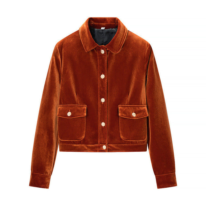 Layla | Fitted Velvet Collared Button Jacket