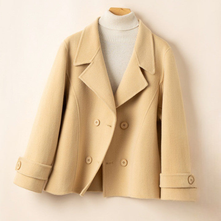 Harper | Double-Breasted Wool Blend Pea Coat