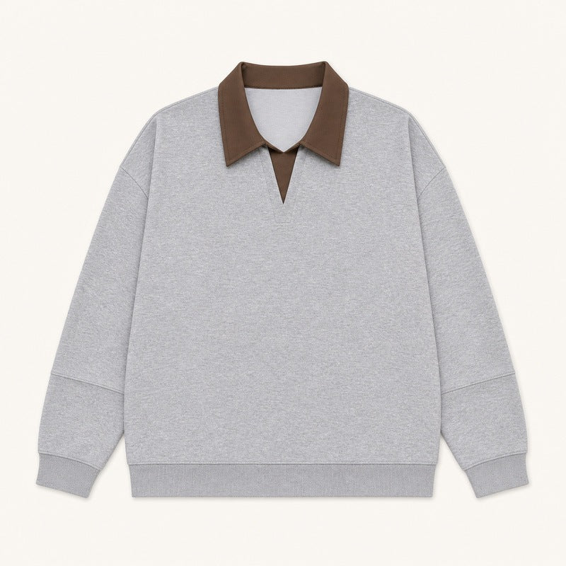 Emery | Long Sleeve Polo Sweatshirt Pull-On Top
