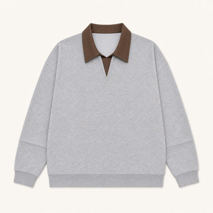 Emery | Long Sleeve Polo Sweatshirt Pull-On Top