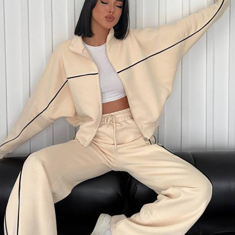 Kennedy | High Neck Zip Tracksuit Set Relaxed Fit
