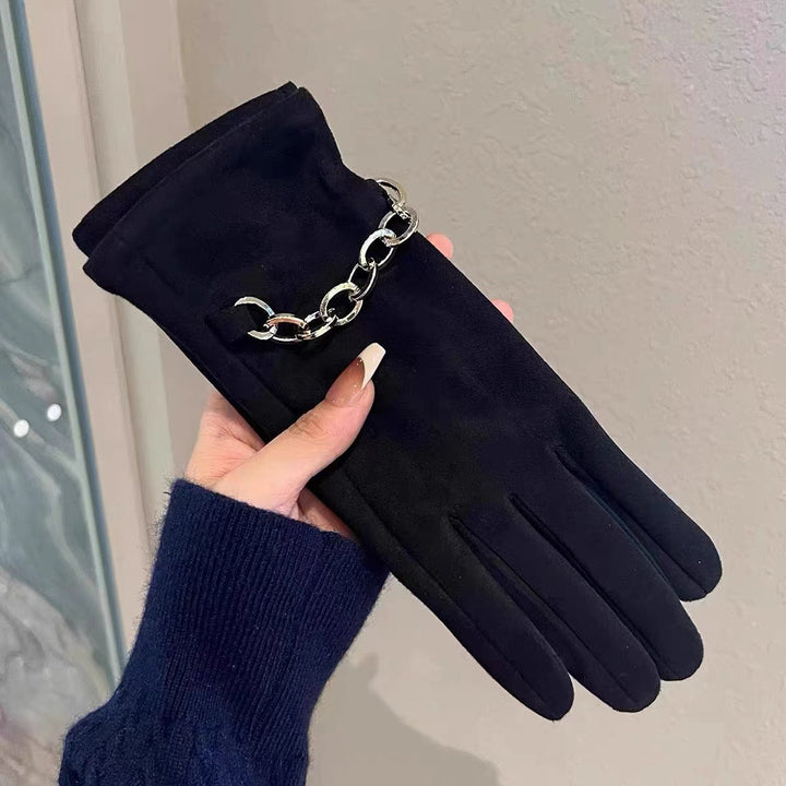 Gemma | Fitted Leather Gloves with Buckle Cuff