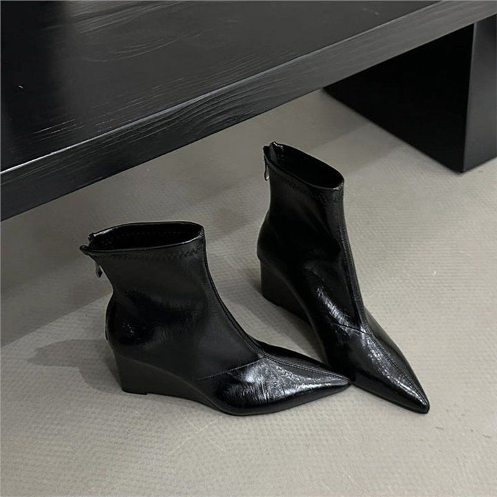 Addison | Womens Leather Wedge Ankle Boots