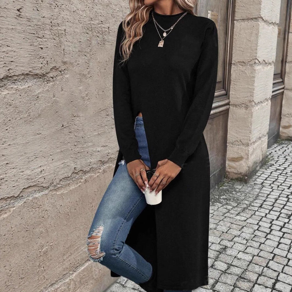 Juliet | Womens Long Sleeve Tunic Top Black