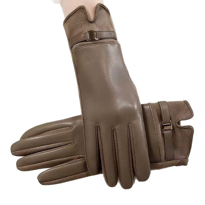 Gemma | Fitted Leather Gloves with Buckle Cuff