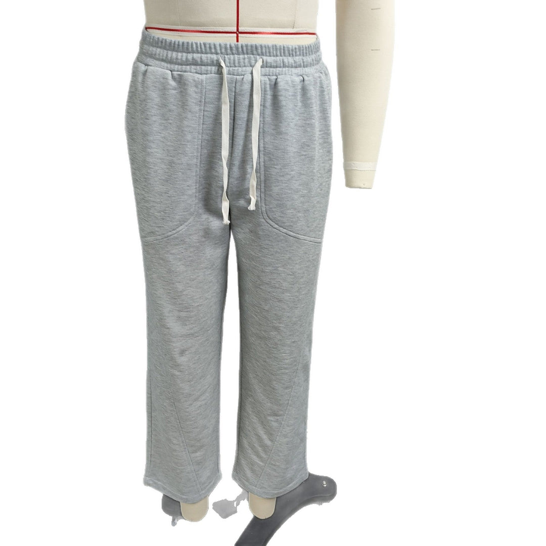 Kendall | Oversized Wide Leg Drawstring Sweatpants Light Gray