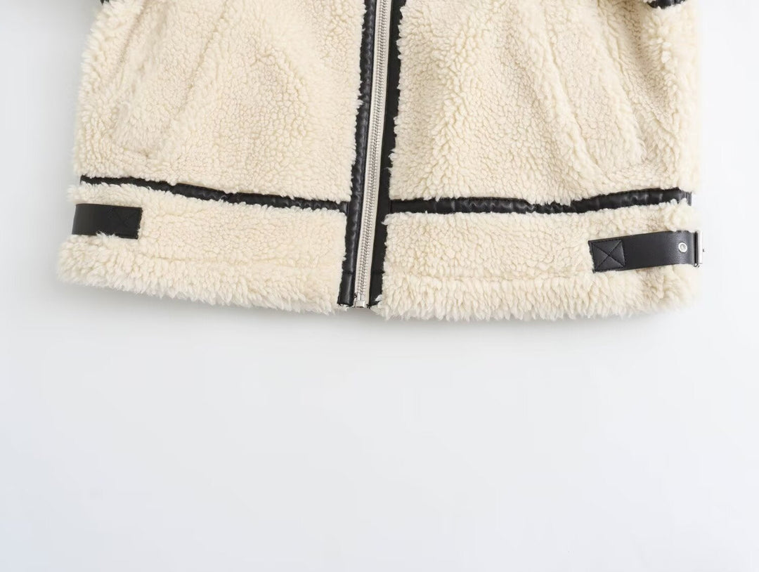 Alex | Shearling Style Fleece Bomber Jacket