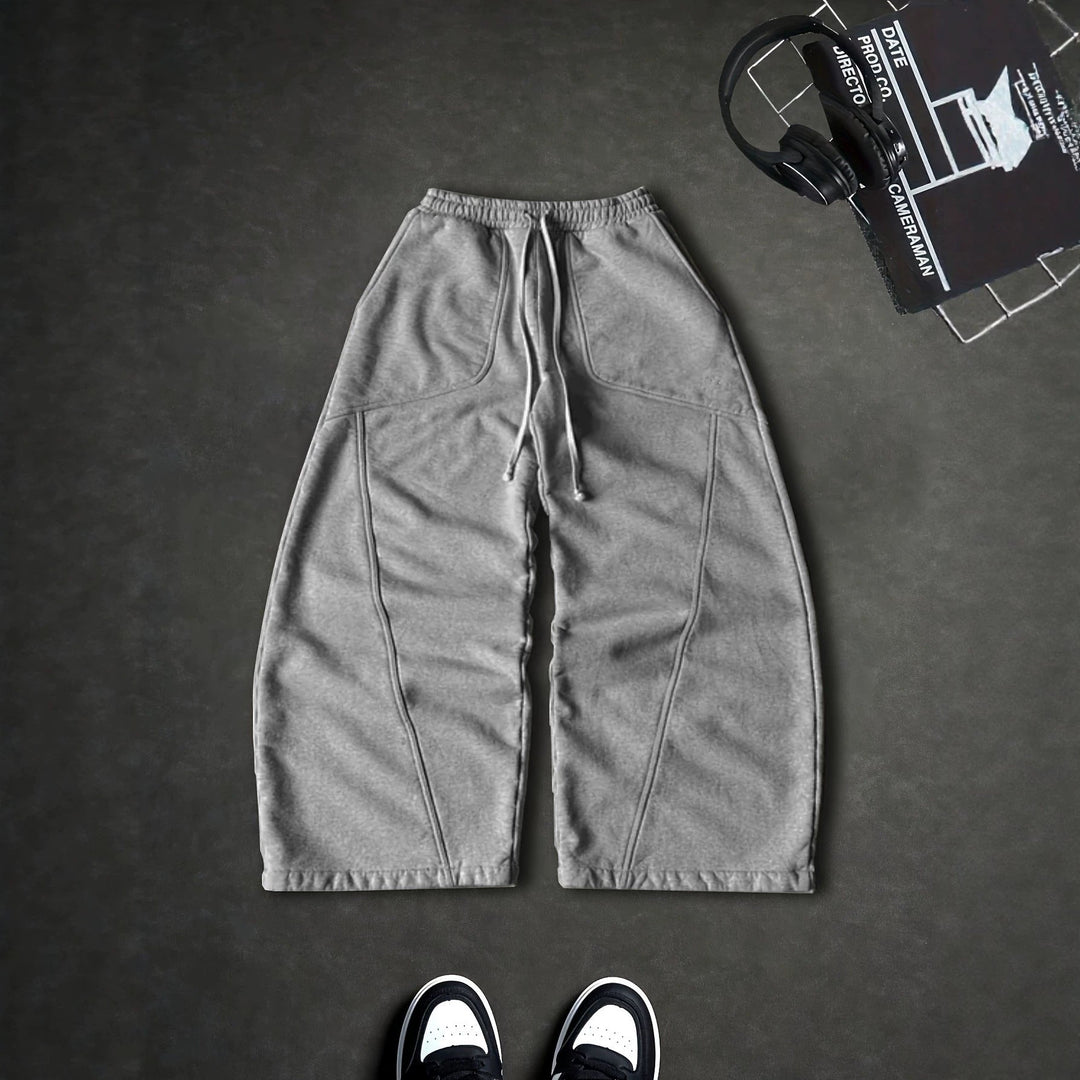 Kendall | Oversized Wide Leg Drawstring Sweatpants Light Gray