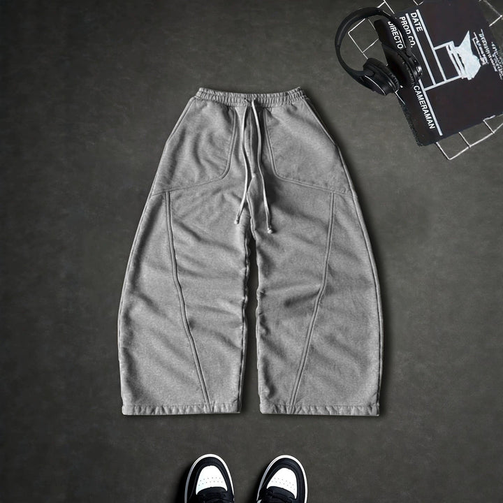 Kendall | Oversized Wide Leg Drawstring Sweatpants Light Gray