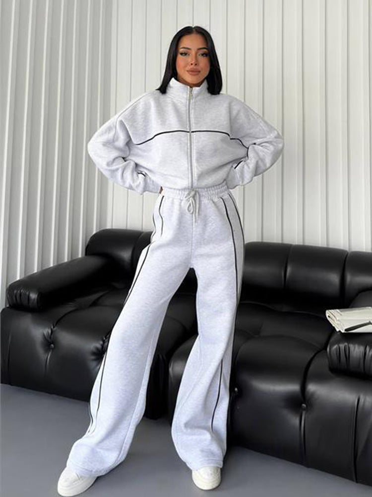 Kennedy | High Neck Zip Tracksuit Set Relaxed Fit