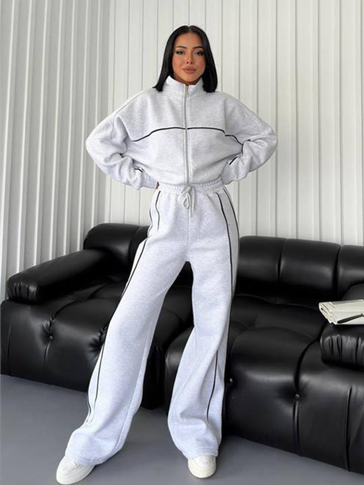 Kennedy | High Neck Zip Tracksuit Set Relaxed Fit
