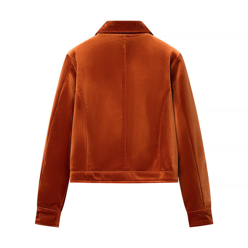 Layla | Fitted Velvet Collared Button Jacket