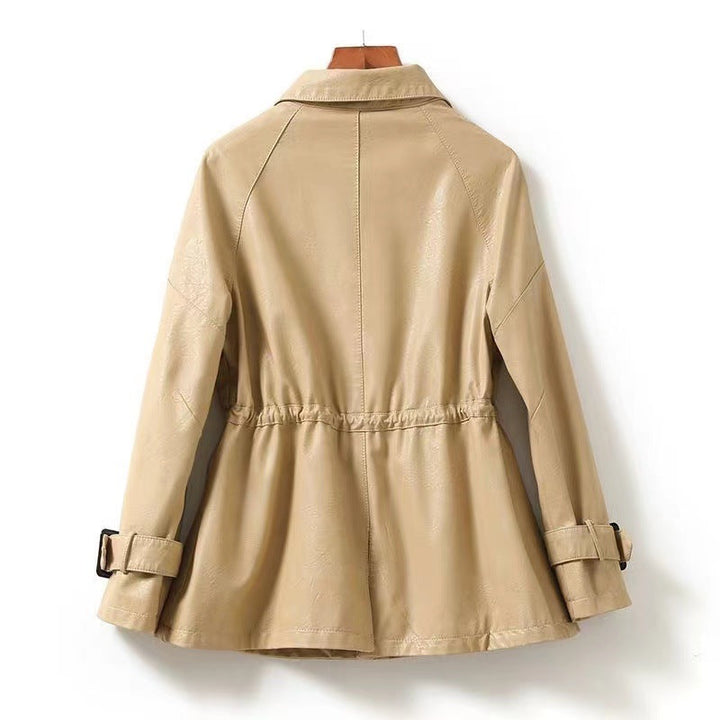 Giselle | Relaxed Faux Leather Jacket with Drawstring Waist