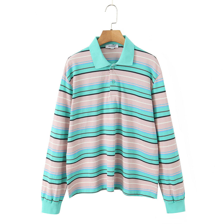 Zara | Long Sleeve Striped Polo Shirt