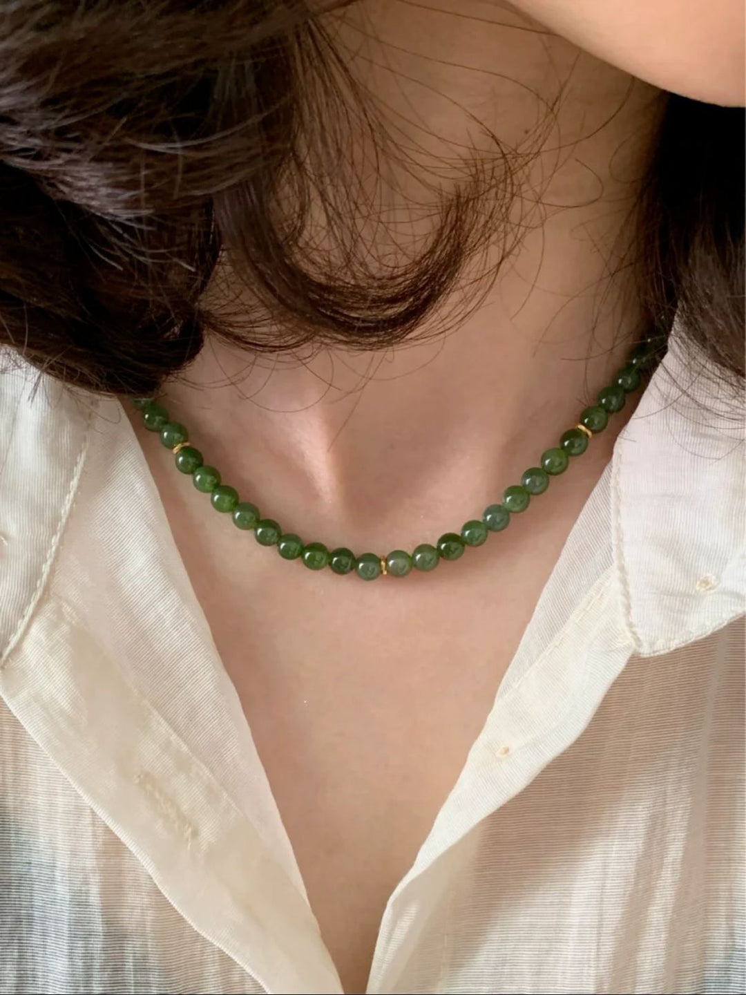 Kira | Beaded Long Sleeve Cotton Choker Necklace