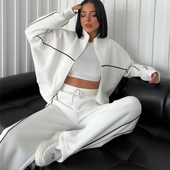 Kennedy | High Neck Zip Tracksuit Set Relaxed Fit