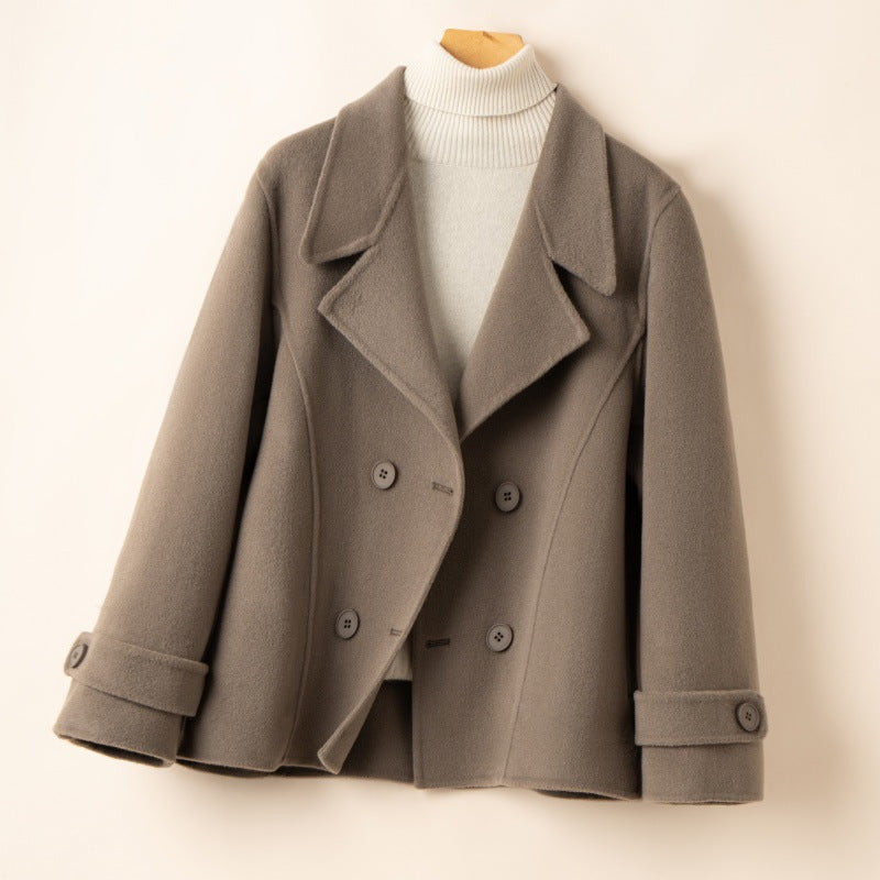 Harper | Double-Breasted Wool Blend Pea Coat