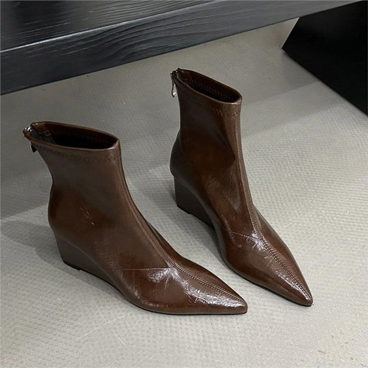 Addison | Womens Leather Wedge Ankle Boots