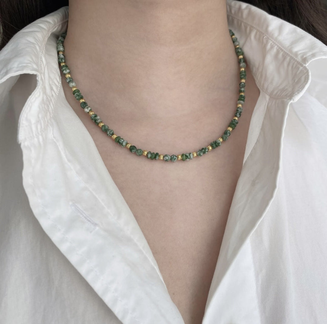 Kira | Beaded Long Sleeve Cotton Choker Necklace