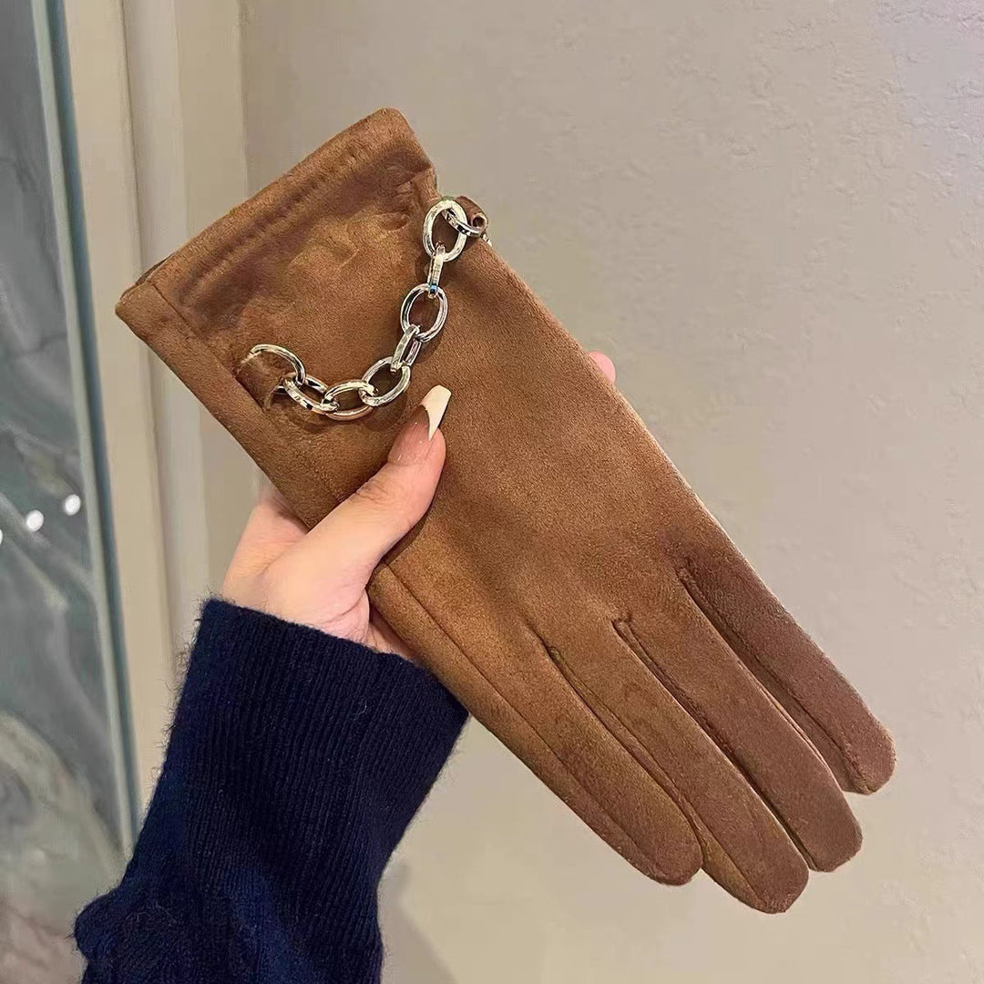 Gemma | Fitted Leather Gloves with Buckle Cuff